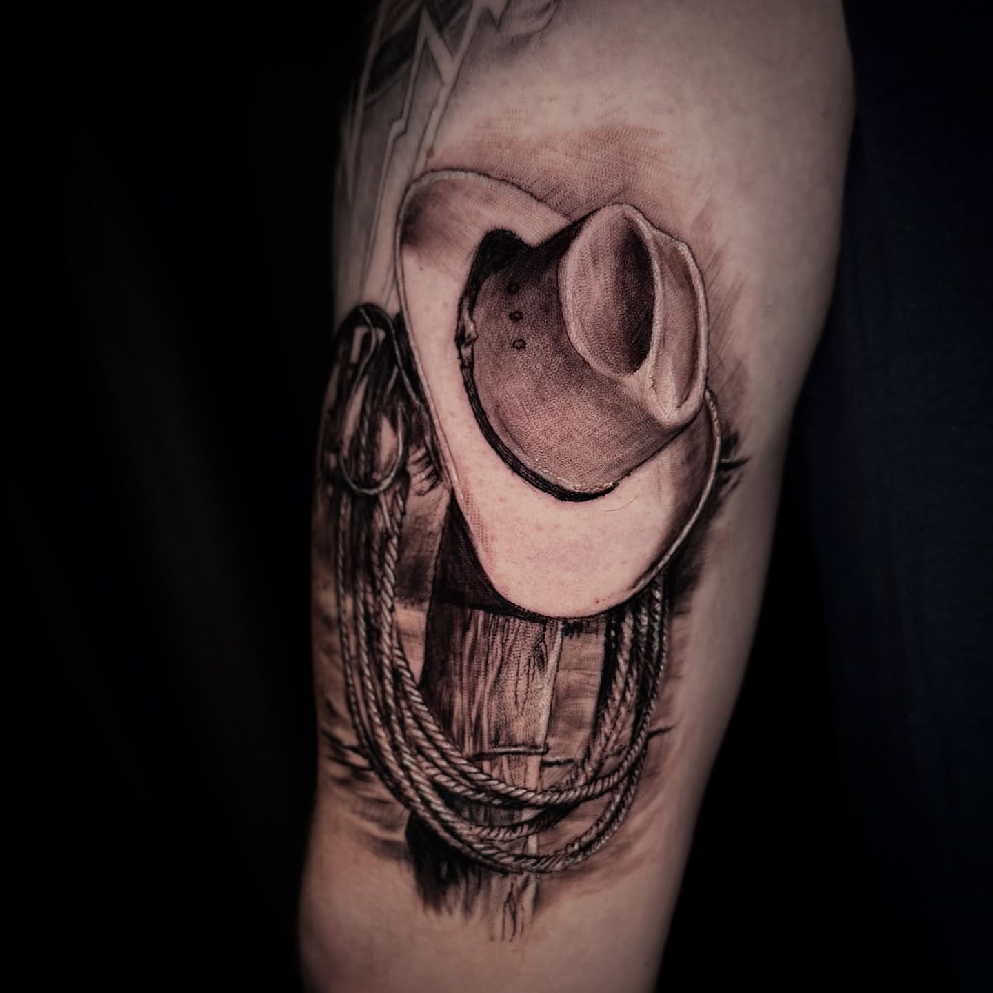 Cowboy Hat & Lasso — Realism tattoo by rachel